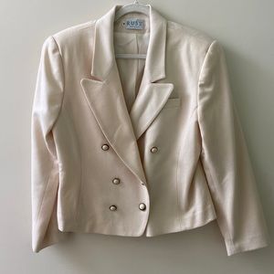 RUSS Vintage Cream Wool Blazer size: 14